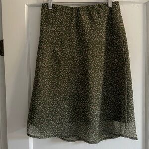 Vintage 90s floral green Beechers Brook mini skirt S/M